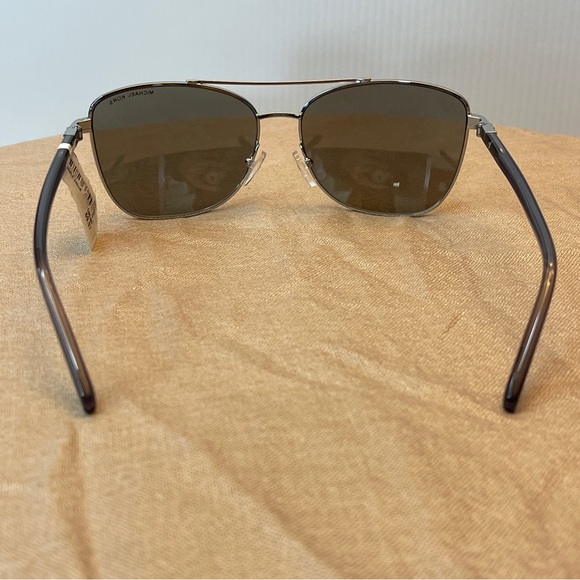 MICHAEL KORS Stratton Aviator Sunglasses Silver Metal Mirror MK1096 - Picture 3 of 7